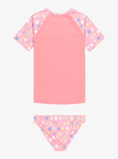 Roxy Dot - Short Sleeves Two-Piece Rashguard Set for Girls 2 - 7