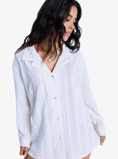Sunset Back - Beach Cover-Up Shirt Voor Dames
