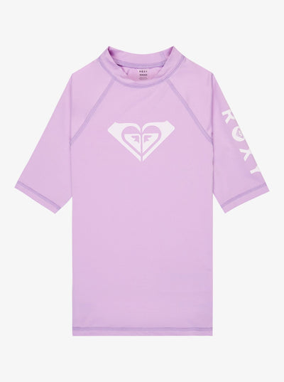 Roxy Whole Hearted Ss - Short Sleeve Rash Vest For Girls