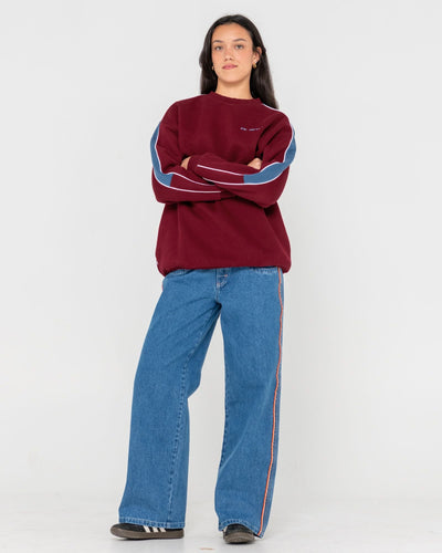 Rusty Two Timer Panelled Crew Fleece