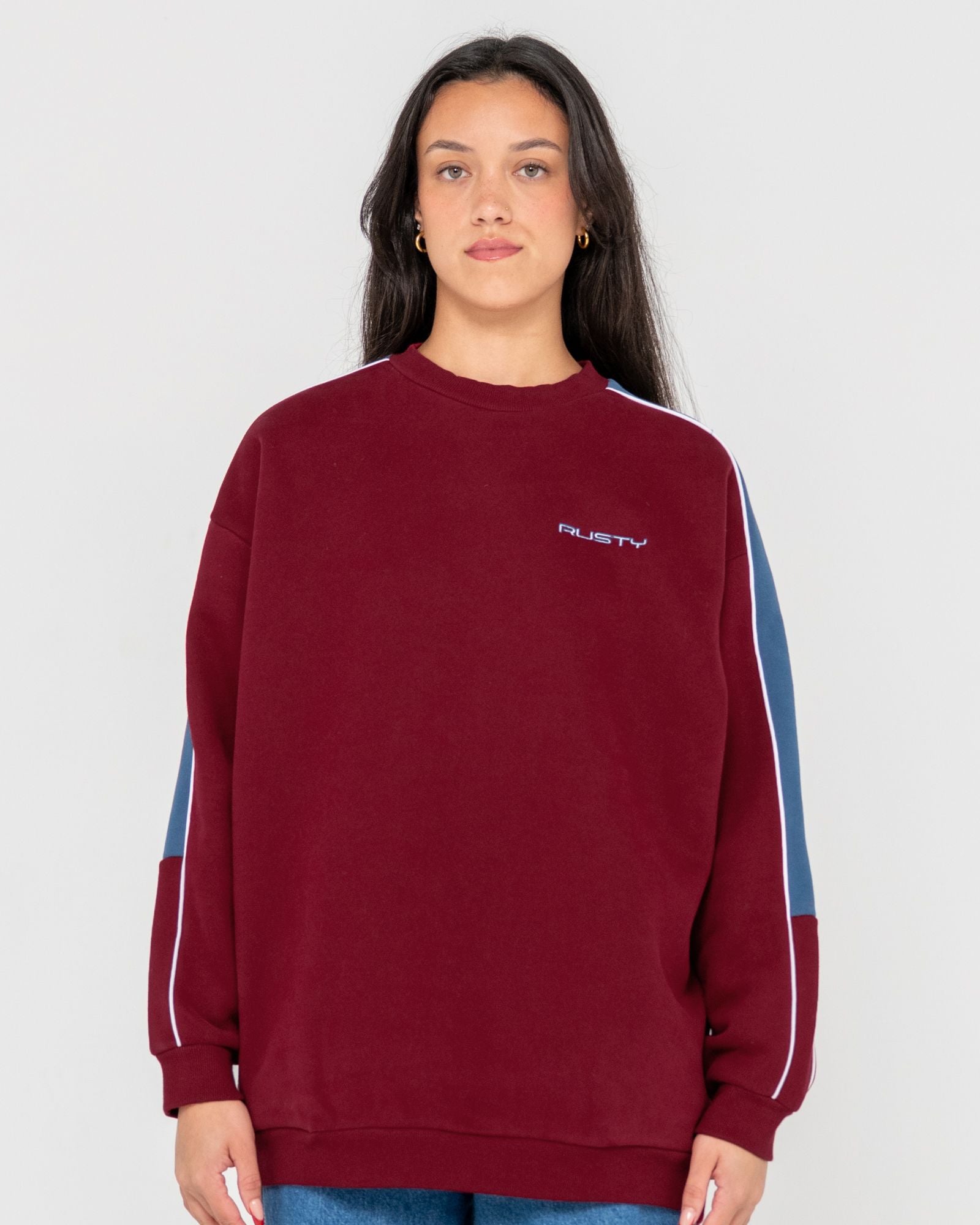 Rusty Two Timer Panelled Crew Fleece