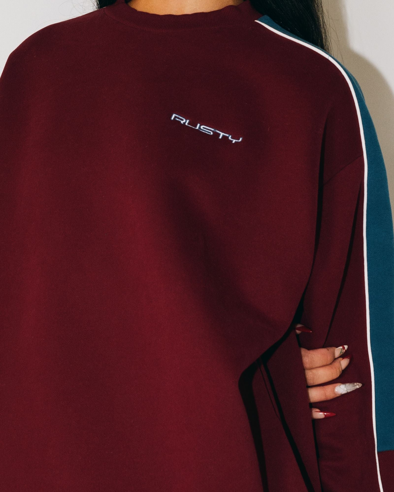 Rusty Two Timer Panelled Crew Fleece