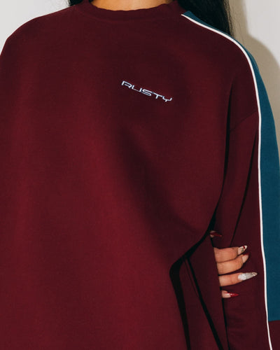 Rusty Two Timer Panelled Crew Fleece