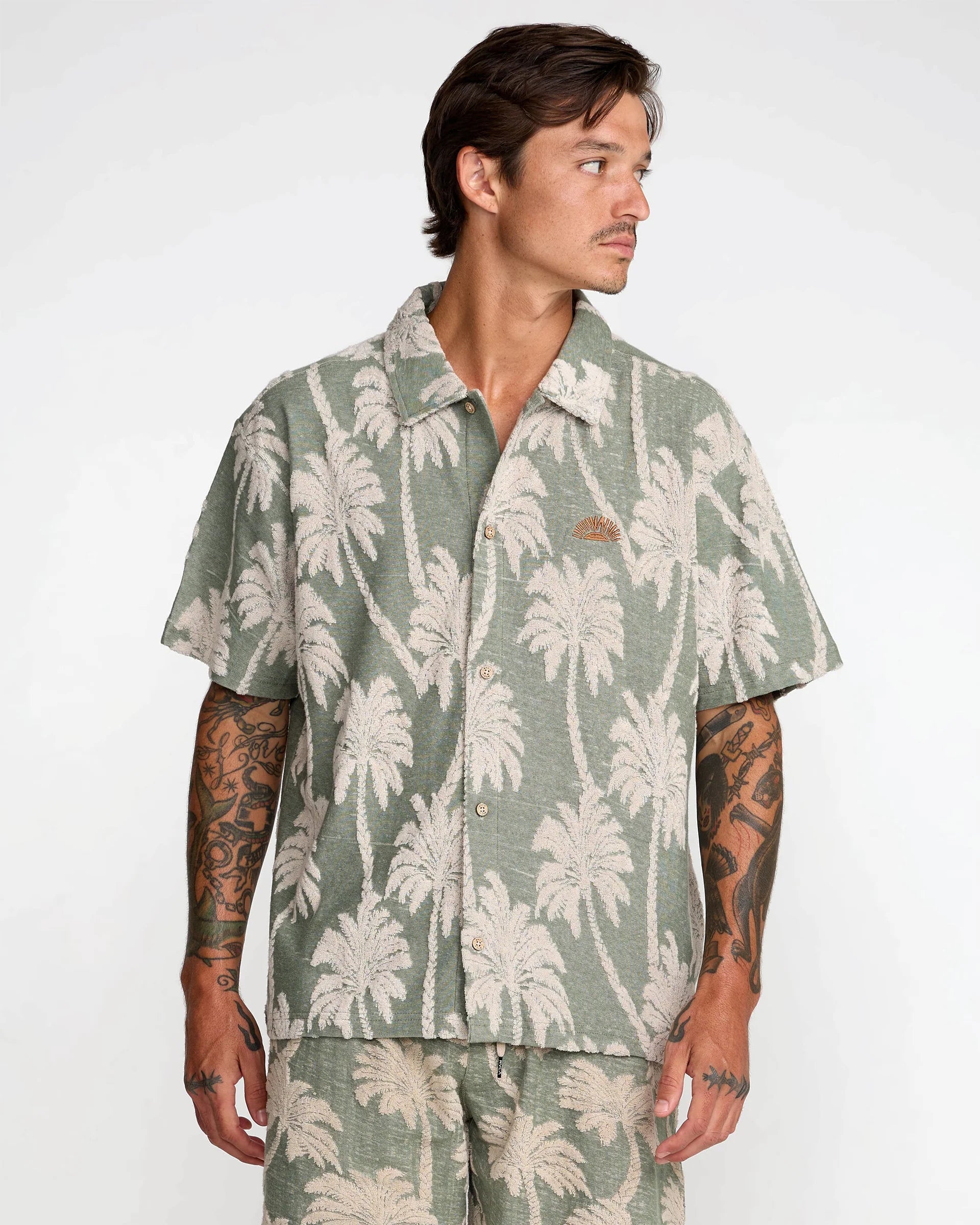 RVCA Palm Fall - Korte Mouwen Overhemd Für Herren