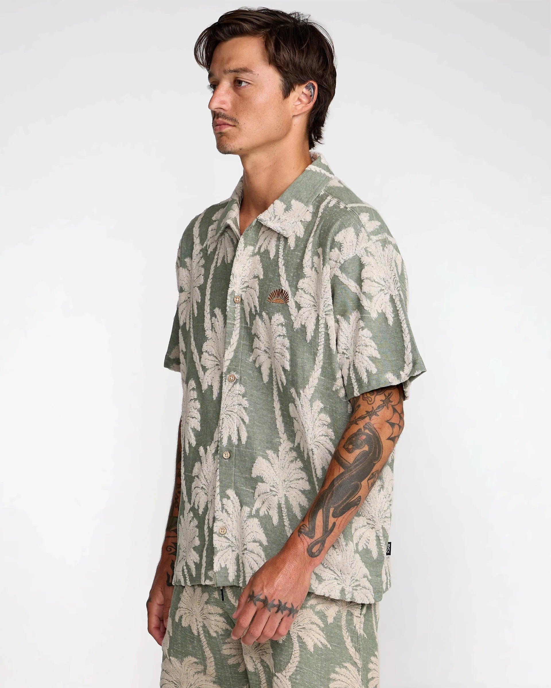 RVCA Palm Fall - Korte Mouwen Overhemd Für Herren