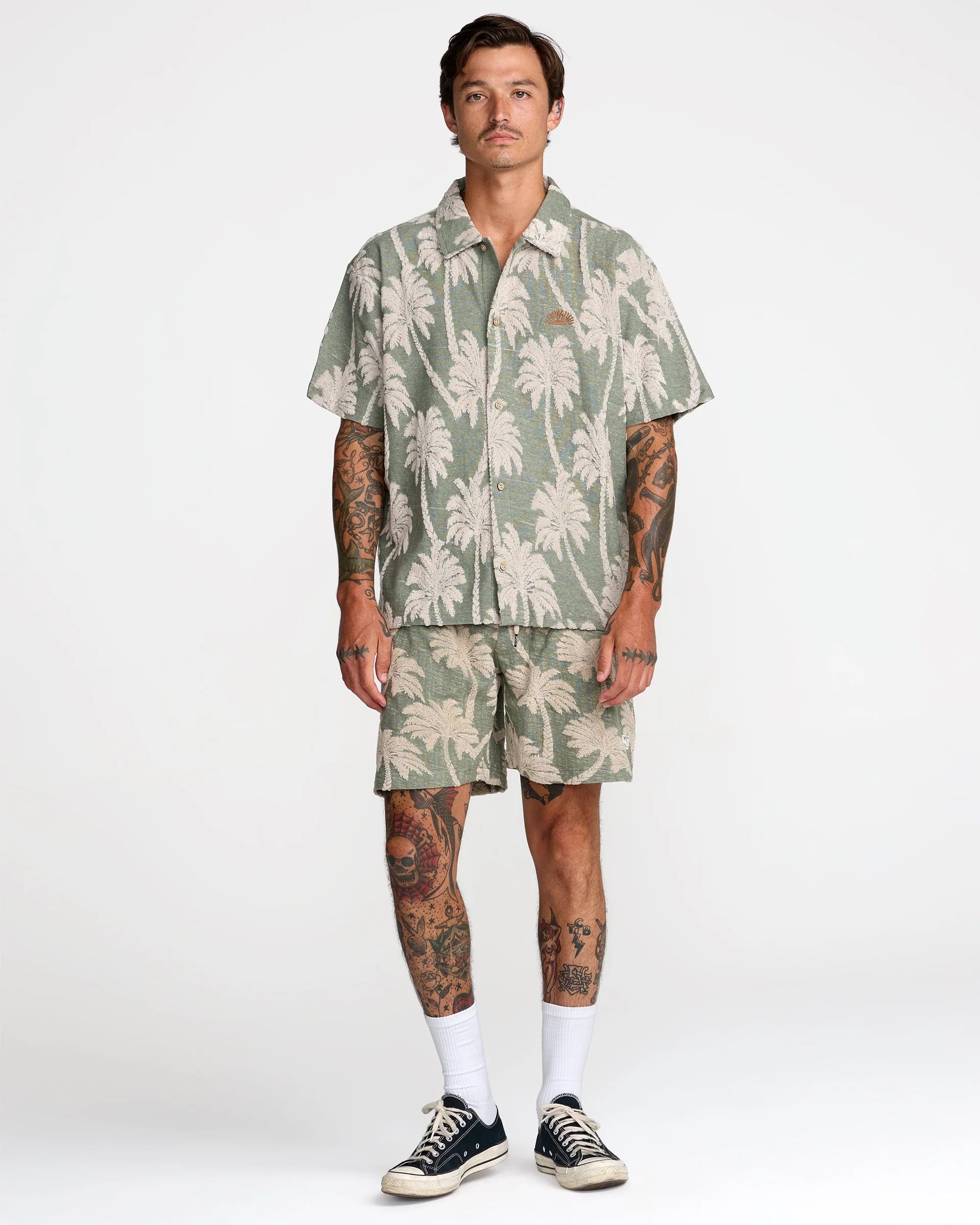 RVCA Palm Fall - Korte Mouwen Overhemd Für Herren