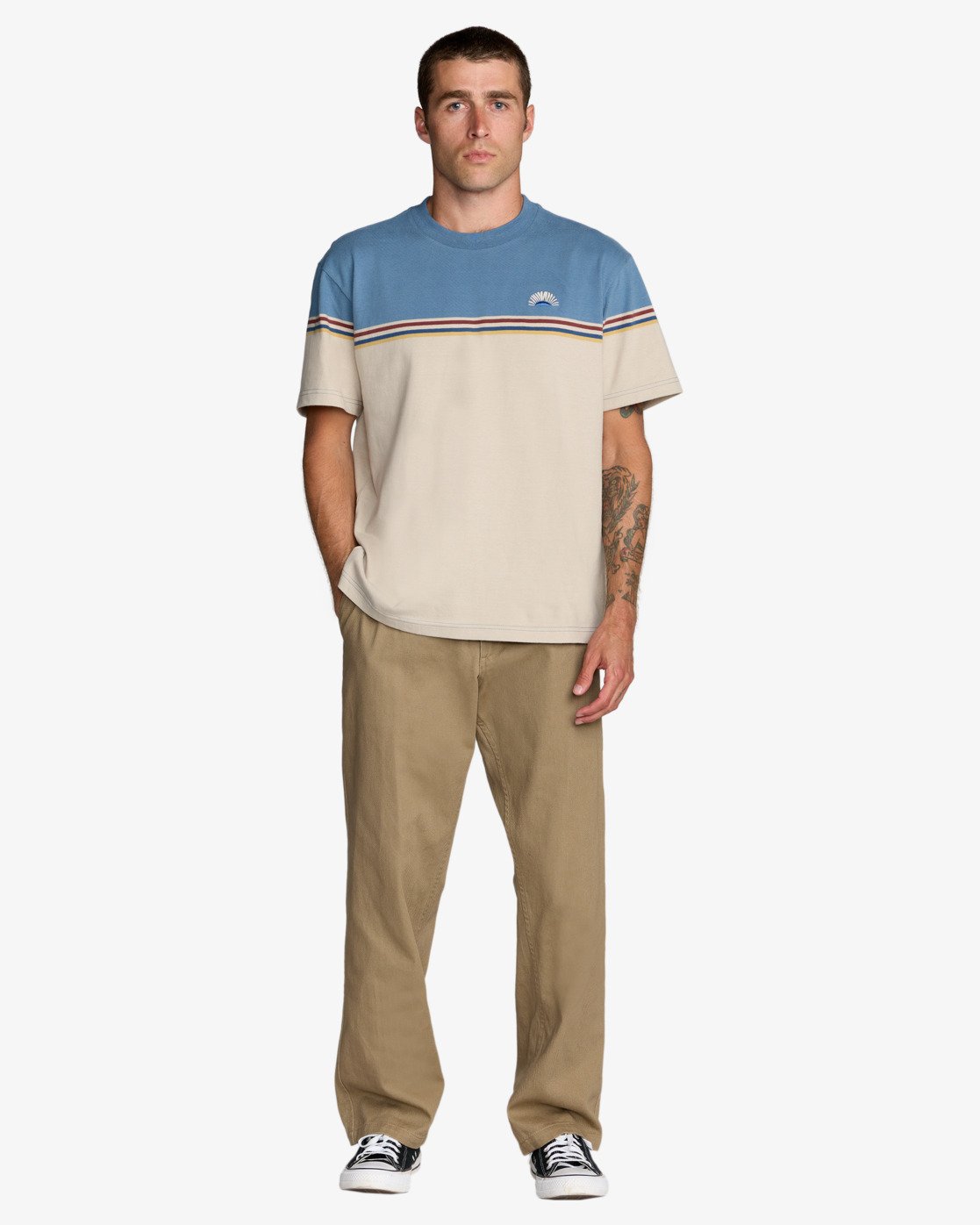 RVCA Pismo Stripe - Korte Mouwen T-Shirt Für Herren