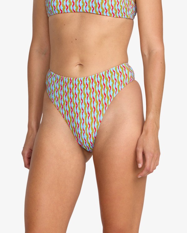 RVCA Slow Going Hi Rise Cheeky - Medium Coverage Bikini-Unterteile Für Damen