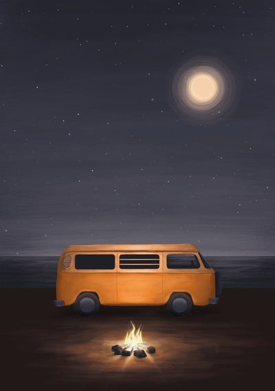 Night Camp - A3 - Surf Schilderij
