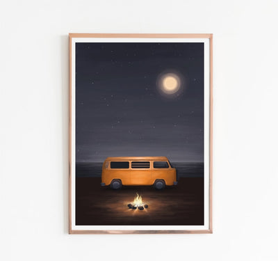 Night Camp - A3 - Surf Schilderij