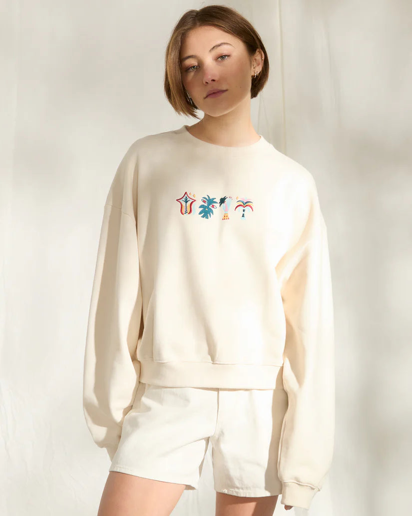 Volcom Featured Artist Bruno Lucas Womens Crew Fleece Swe