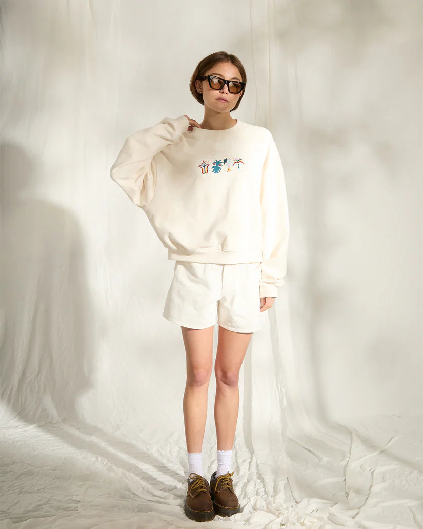 Volcom Featured Artist Bruno Lucas Womens Crew Fleece Swe